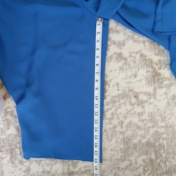 Vince Camuto Pleated Wide Leg Gaucho Jumpsuit 10 Blue - Picture 15 of 16